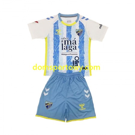 Koszulka Malaga CF Dziecięcy Domowe Koszulki Piłkarskie 2024-2025 Krótki Rękaw